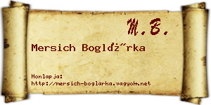 Mersich Boglárka névjegykártya